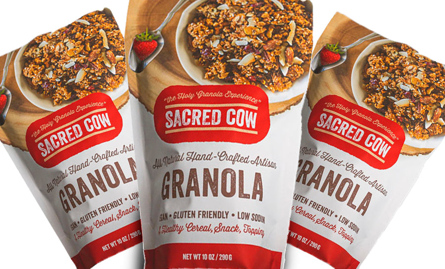 3-pack 10 oz pouches Sacred Cow Granola